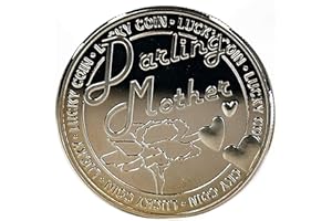 Gadgetzone Lucky Coin Good Luck Charm Engraved Best Mother i Love You Special Message Sentimental Token Keepsake Good Fortune Blessing Pendant Novelty Coins Mother's Day Mother Gift