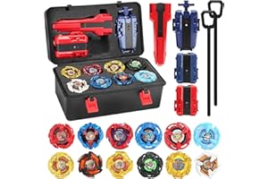 BANANMELONBM X Battling Top Toy Set,12 Spinning Tops,3 Launchers Metal Fusion Gyro Game with Portable Storage Box,Birthday Gift for Kids Children Boys Ages 6+