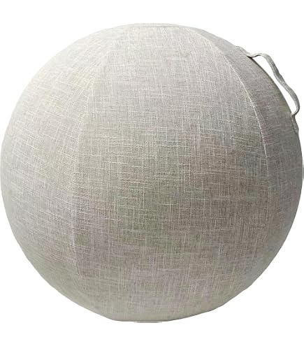 Housse De Protection Pour Ballon De Yoga 65 Cm - En Coton, Avec Poignée - Gris Ou Bleu, Pliable Et Lavable
