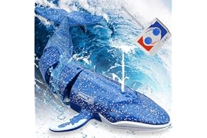 ACEMALL RC Boat Whale Toys Remote Control Shark Toy Kids Swimming Pool Bathroom Toys Rechargeable High Simulation Shark Submarine with Spray Diving Function For Pools Boys Girls Toy Indoor Outdoor Gifts