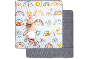 Funsland Baby Play Mat for Floor - 127x127cm Foldable Kids Playmat, Soft Non-Slip Crawling Matt for Toddlers 1 2 3 Years