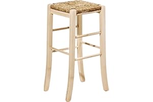 OKAFFAREFATTO DI ZIMBARDI COSTANZA OKAFFAREFATTO MADDALONI SEDIA SGABELLO IN LEGNO GREZZO ALTEZZA 67 CM DA VERNICIARE CON SEDUTA IN PAGLIA QUADRATO già montato