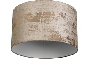 REV Lampenschirm rund im Vintage-Look aus hochwertiger Baumwolle Durchmesser 42cm - Ersatzlampenschirm für Hängelampe & Stehlampe, E27 Fassung, taupe