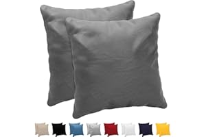 Dreamzie Federa Cuscino (Set di 2) - Antracite Cotone - Per i Cuscini 60 x 60 cm - 100% Jersey di Cotone - Federa da Cuscino - Copri Cuscino per Letto - Fodera Protezione per Cuscino