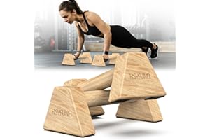 HSYFUNA Poignées de pompes Paralelas Calistenia, Empuñaduras para flexiones, barras de soporte push-up,asas antideslizantes, paralelas, flexiones de madera, para Gimnasia Fitness Yoga