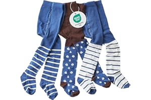 wellyou – Kinder Strumpfhosen Mädchen & Jungen – 3er Set Baby-Strumpfhosen mit Muster – bunte Baumwollstrumpfhosen aus Ökotex zertifizierten Materialien (gr 62-146)