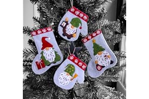 Rachel's Of Greenfield Christmas Gnomes Kit, DIY Christmas Ornament Kit, Complete Felt Kit for Adults