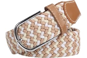 XJSGS Mens Belt,Elasticated belt, Elastic Belt for Men, Unisex Men Women Multicolor Woven Stretch Belts