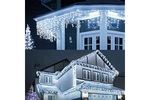 LEDYA Guirlande Lumineuse Exterieure, 9M Rideau Guirlande Lumineuse à Prise, éclairage de Noël avec Minuterie 8 Modes, IP44 pour Balcon, Jardin, d'extérieur et intérieur, Blanc Froid 20036