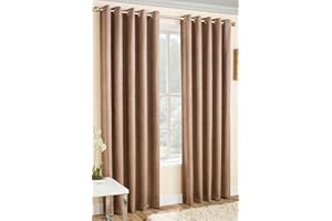 Enhanced Living Vogue Latte naturalne, 117 x 183 cm, oczka, termiczna, redukcja hałasu, przyciemniane zasłony do sypialni i salonu