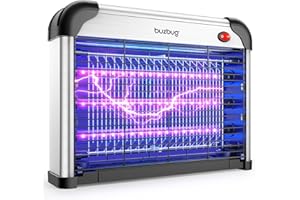 Buzbug LED Fly Zapper Indoor,10 Years Lifespan 3 Lamps Enhance Insect Attraction, 3800V High-Voltage, Fruit Fly Mosquito Moth Gnat Zapper, Catcher, Killer, Trap -MA009 (Black)