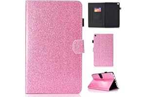 LMFULM® Case for Amazon Kindle Fire HD8 2016/2017 (8,0 Inch) PU Magnetic Cover Shining Case Sleep/Wake Function Stent Function Holster Leather Case Flip Cover for Amazon Kindle Fire HD8 Pink