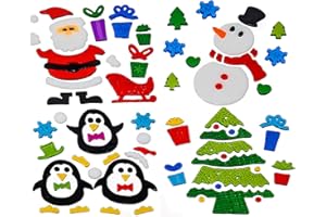YLAB Pegatinas de Navidad para ventana, 4 hojas, adhesivos de gel de Navidad