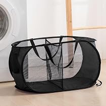 DUCOO Pop-Up-Wäschekorb Aus Netzstoff – 2 Stück, Faltbar, Platzsparend, 70 Liter, Rosa