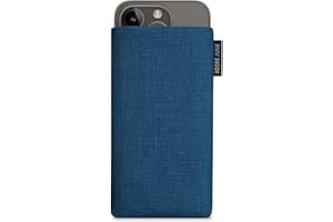 Adore June Classic Ocean Blue etui kompatybilne z iPhone 14 i iPhone 14 Pro, etui na telefon komórkowy z wytrzymałego materiału Cordura z efektem czyszczenia wyświetlacza, wyprodukowano w Europie