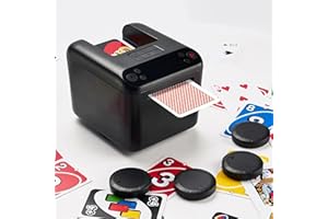 CUIYKAI Distributeur de Cartes électronique, Compatible Poker et UNO, Capacité pour 3 Jeux de Cartes, 4 Boutons d'Appel, avec Mode personnalisé et Mode Poker Texas Hold'em
