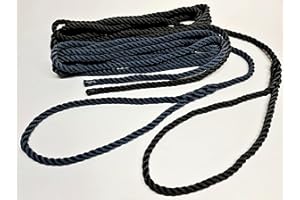 Rota Marine Corde d'amarrage flottante 3 brins Bleu marine et noir 12 mm 14 mm, bleu marine, 14mm 6mt
