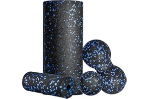 LUJASI Fitnessrolle Faszienrolle Set Blackroll Foam Roller Faszien Set mit Faszienball Mini Faszienrolle Klein und Duoball für Yoga Faszien Training von Muskeln (Blue)