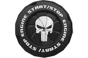 XIANGPICHI Push to Start Button Cover Rotary Car Start Button Cover Engine Start Button Cover Spin Engine Start Stop Button (F-Punisher-Black)