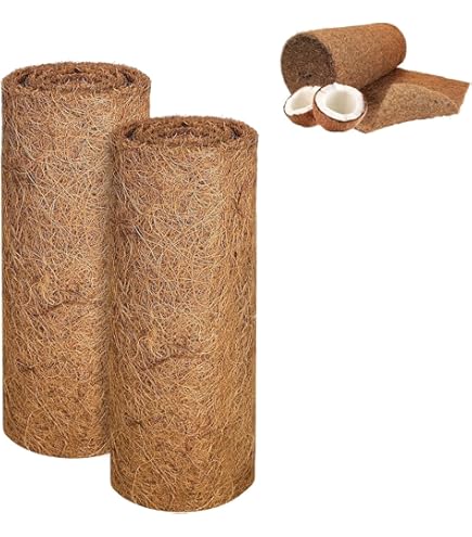 Kokosmat voor planten, 30 x 100 cm, natuurlijke kokosvezel, liner rol, hangmand, kokosinlegger, kokosnoot inlegger voor bloemenhanger, bloempot, wandtrokken, kokosvezel-mulch, kokosnoottapijt voor