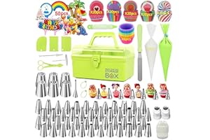 Fishoney Kit Pasticceria Professionale, Sacca Posh, Sac a Poche professionali, Set Pasticceria, Accessori Pasticceria, Kit Torte, Cake Design, Kit per Dolci, Beccucci Russi per Pasticceria(284Pcs)