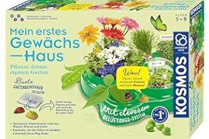 Kosmos 632083 Mein erstes Gewächshaus, Das Original, Erstes Gärtnern für Kinder ab 5 Jahre, Komplett-Set mit Samen, Erde usw. Experimentierkasten zu Garten, Pflanzen, Blumen, Biologie