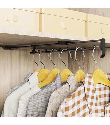 Diakey Lot De 2 Tringles De Valet Pour Placards, 12 Crochets Coulissants, Organisateur De Soutien-gorge, Cintre De Ceinture Pour Cravates, écharpes, Casquettes, Débardeurs, Gauche