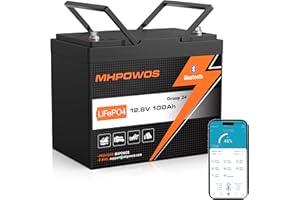 MHPOWOS LiFePO4 100Ah 12V mit Bluetooth, 100A BMS Low Temperature Schutz Lithium Batterie 12V 100Ah, Max. 15000 Zyklens LiFePO4 Batterie für Trollingmotor, Wohnmobile, Wohnwagen, Boot, Camping