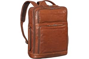STILORD Plecak biznesowy 'Jayden' mêski skórzany du¿y vintage z przegrod± na laptopa 15-calowy plecak A4 z prawdziwej skóry, Kolor:maraska - br±zowy