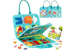 hahaland Busy Board Montessori 2 años - Tablero Sensorial de Actividades Juguetes Montessori para Niños 2 años, Regalos para Niños Cumpleaños 1 2 3 años