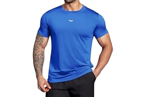 Boyzn Męskie koszulki treningowe UPF 50+ ochrona przed słońcem koszule do biegania sportowe sportowe z krótkim rękawem okrągły dekolt koszulka na siłownię dla mężczyzn