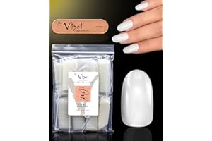 By Vixi 600 SET UNGHIE MEDIE OVALI con LIMA DI PREPARAZIONE, 10 misure - Opaco Estensioni per unghie finte a copertura totale per saloni di bellezza e uso domestico