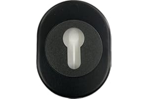 EFFEDIELLE BOCCHETTA ROSETTA PER PORTA PORTONE BLINDATO IN ALLUMINIO NERO F5 E INTERNO IN NYLON NERO (TONDA FORO CILINDRO YALE)