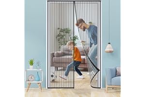 BukyTom Zanzariera Magnetica Porta 100x240 - Nera Tenda Zanzariere Magnetiche per Porta Balcone - Magnete Zanzariera con Calamite - Magnetic Screen Door - Rete Fine Magneti Anti Zanzare