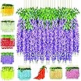 SAI PRASEEDA Water Proof Hanging Artificial Wisteria Flower Strings_Pack of 6_Purple Color_110 Cms_for Wedding_Party_Home_Ceiling_Balcony_Office_Wall Decor WF6