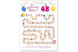 ‎FESTYSPARK Gifts for 48th Birthday Woman and Man - Gifts for Women from 48 Years - Beautiful Birthday Card 48 Man and Woman - Birthday Decoration 48th Birthday Men and Women - Card 1977