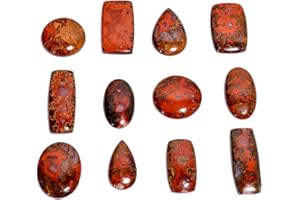 Gemkora 4pcs Seam Agate Gemstone Wholesale Cabochons Set, Jewelry Making Loose Gemstone, Polished Home Decor Specimen, DIY, Wire Wrapping, Reiki, Healing Crystals, Bulk Gemstone Deal