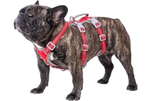 Huntboo Arnés para Perros a Prueba de Fugas, arnés para Artistas de Escape, arnés Reflectante con asa Acolchada, Transpirable, Chaleco Ajustable para Perros pequeños Que Caminan, entrenan (Rojo, S)