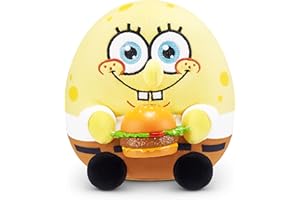 Snackles Figur Spongebob Schwammkopf, 13 cm großes Plüschspielzeug von ZURU, Plüschspielzeug mit Snack-Accessoire