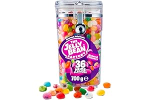 ‎THE JELLY BEAN FACTORY The Jelly Bean Factory - 36 Gourmet Flavours im Glas - Großpackung: 700 g Glas - 36 Geschmacksrichtungen - 100% Vegetarisch - Süßigkeiten - Geschenk