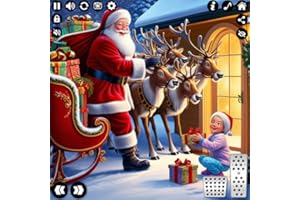 giochi di consegna regali di Babbo Natale volante, giochi di Natale gratuiti in 3D, giochi di Babbo Natale a Natale, giochi di slitta di Babbo Natale