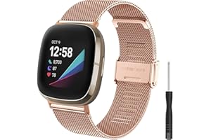 Hatolove Correa para Fitbit Versa 4/Fitbit Versa 3 Mujer Hombre, Correas Metalica de Acero Inoxidable Pulseras Repuesto Compatible con Fitbit Versa 3, Fitbit Versa 4, Fitbit Sense 2, Fitbit Sense