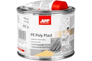 AUTO-PLAST PRODUKT APP Poly Plast - Mastic polyester universel | Mastic carrosserie voiture pour réparation de acier, métal, aluminium, plastiques, béton, bois | Résine Polyester avec durcisseur | Beige clair | 0,2 Kg