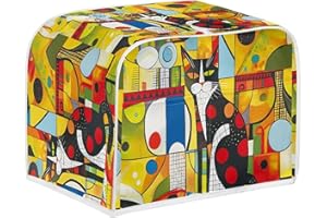 Micoklinlin Abdeckhaube für 4 Scheiben-Doppelschlitz-Toaster mit Tasche Niedlich Toaster Abdeckun für Küche Toaster Zubehör Schutzhülle für Meisten 4 Extra Breite Toastschlitze