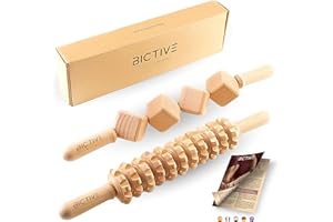 BICTIVE® Kit de 2 Rouleau de Massage pour Maderotherapie Professionnelle. Masseur Anti Cellulite Maderotherapie Kit Complet Cellulite Rouleau Appareil Palper Rouler Kit de Massage Bois Corps