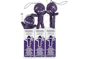 SCHÖNE GÜTER Voodoo Lalka Garbaty krewny, 3 sztuki, Voodoo Doll to go Voodoo Doll, wyimaginowane kary dla denerwujących teściów i innych ukochanych osób, prezent w kartonie, 5 x szpilki PRYM