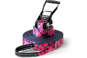 SECOROCO Slackline zestaw kostek, długość 25 m, kompletny zestaw dla dzieci, początkujących, zaawansowanych i profesjonalistów, łącznie z torbą do noszenia