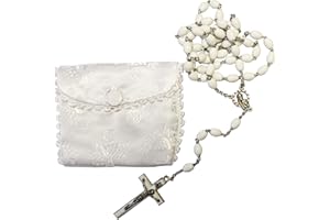 WIDDLE GIFTS First Holy Communion Rosary – White rosary with Purse C6029 - 0264