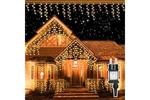 Withosent 10 m sople świetlne do użytku na zewnątrz, 400 diod LED, 8 trybów, ciepłe białe światło świąteczne, funkcja timera i pamięci, wodoodporne sople IP44, idealne na imprezę, do ogrodu, na balkon