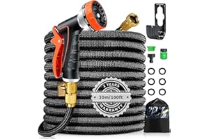 GLADTOP Tuyau D'arrosage Flexible 30M, Et Résistant Tuyau D'arrosage avec Buse de Pulvérisation 10 Fonctions, Raccord Universel 3/4" 1/2", Tuyau D'arrosage en Latex Durable à 4 couches Pour Arrosage et Lavage